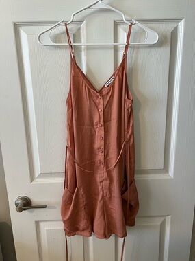 American Eagle Outfitters Dusty Rose Spaghetti Strap Romper